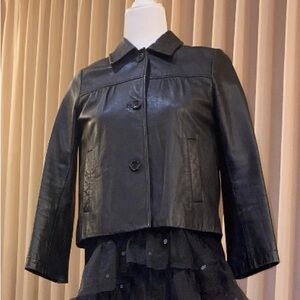 Theory Black Leather Jacket
